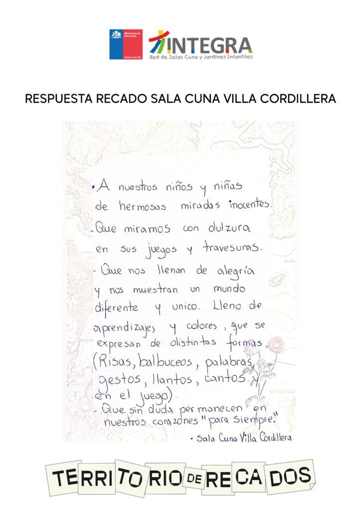 Territorio de Recados con Sala Cuna Villa Cordillera