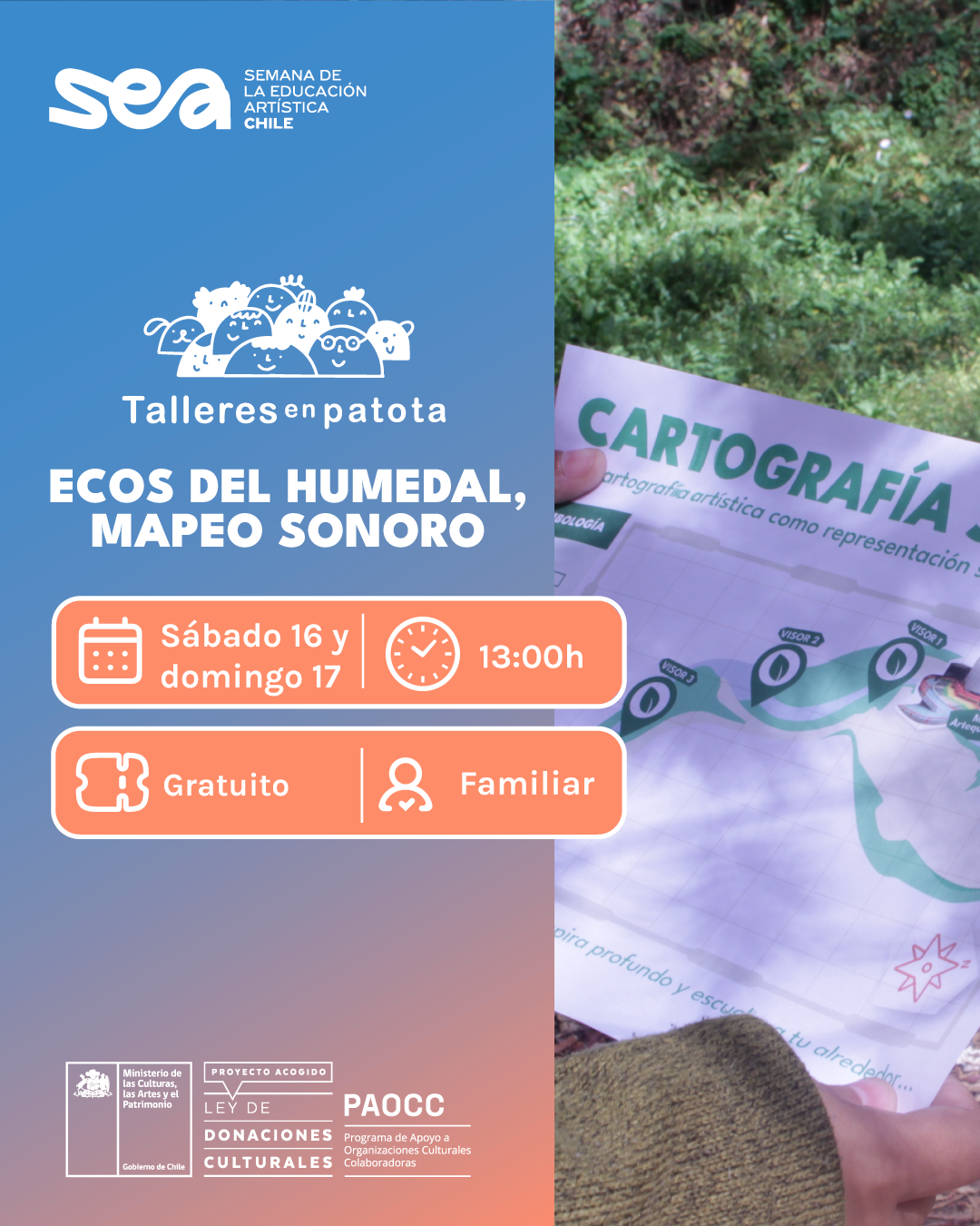 "Taller en patota: Ecos del Humedal, mapeo sonoro" en Museo Artequin Vi&ntilde;a del Mar